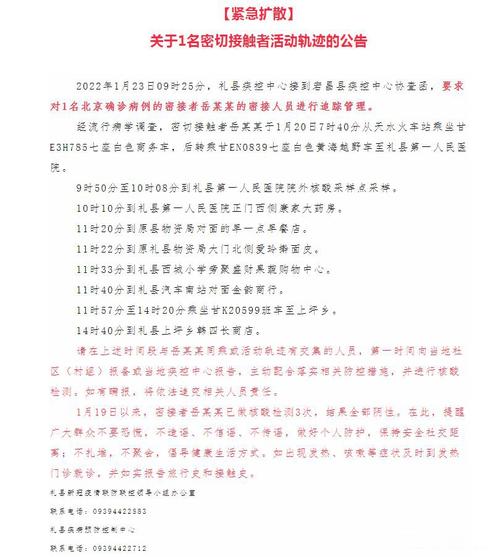 天水武山县2例初筛阳性及密切接触者活动轨迹通告